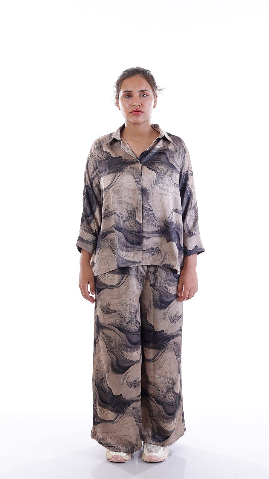 Escape Patterned Satin Set