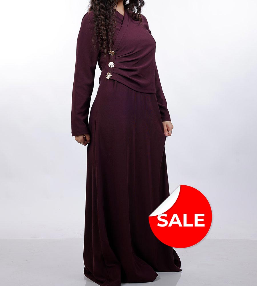 Ribbed dress waist buttons 