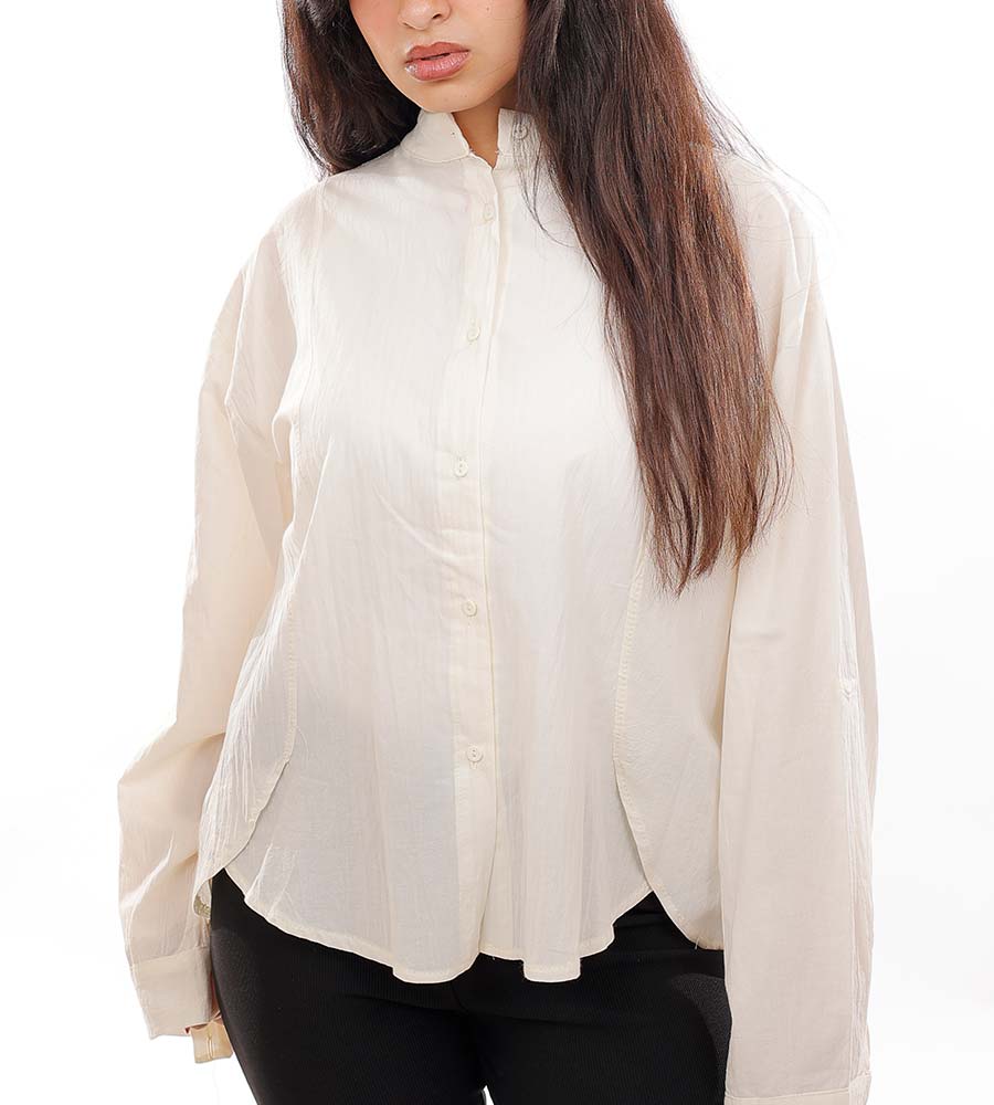 Plain cotton oversized shirt