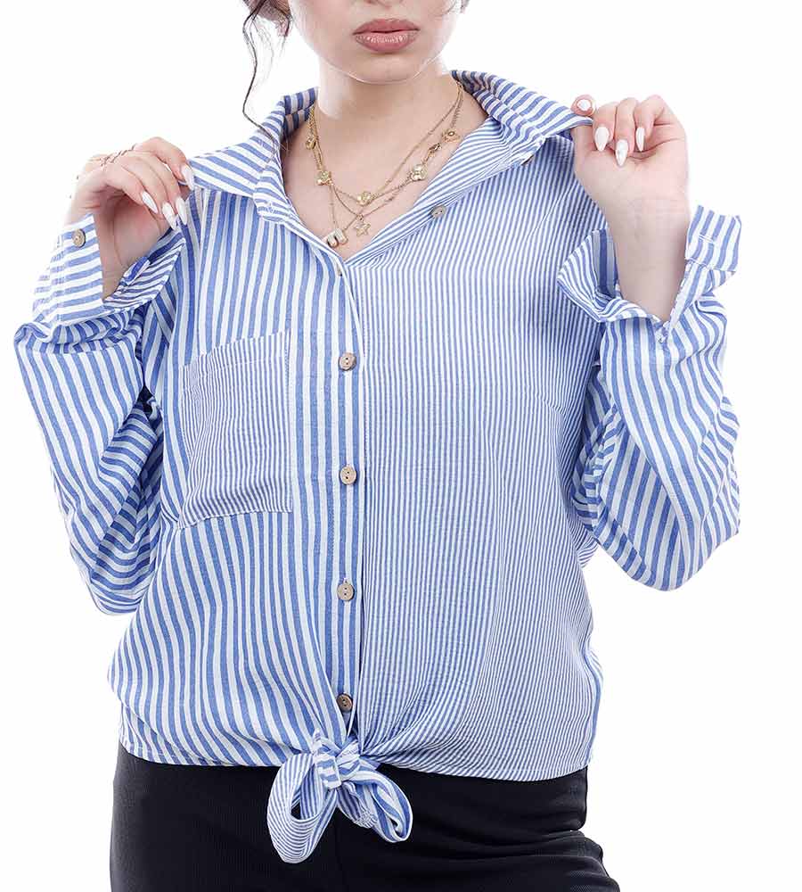 Striped blouse with pocket