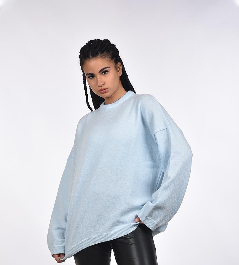 Plain knitwear blouse