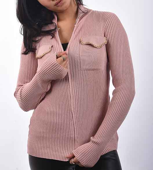 Cardigan body -( two pockets and zipper)