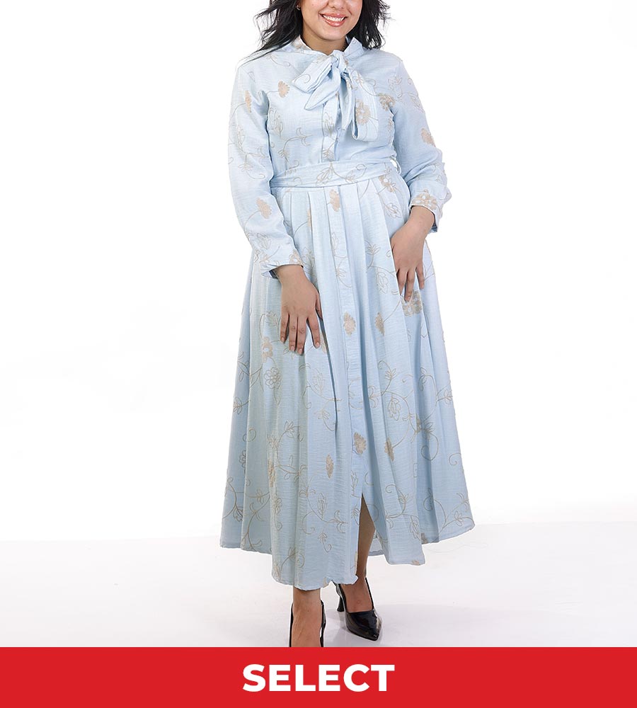 Bedaya Embroidered Linen Belted Dress
