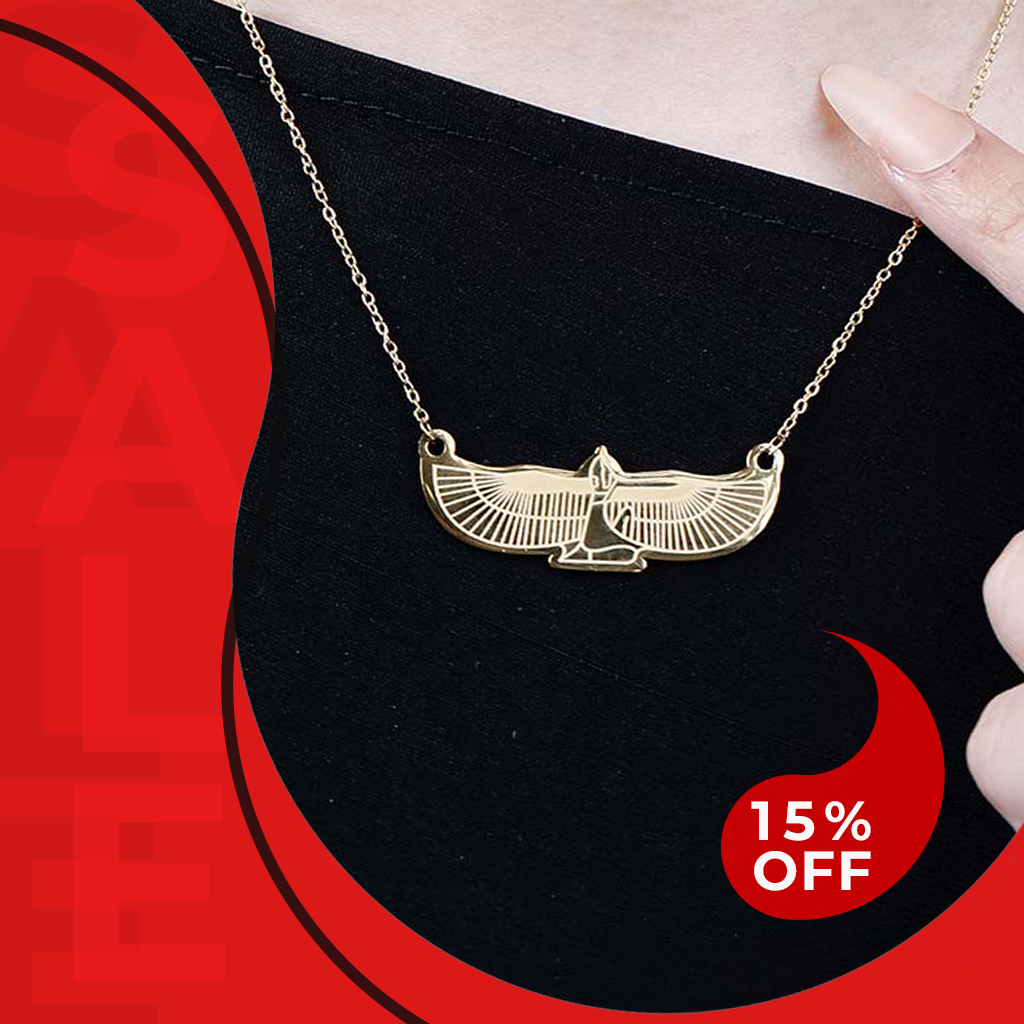 Winged Queen Isis necklace