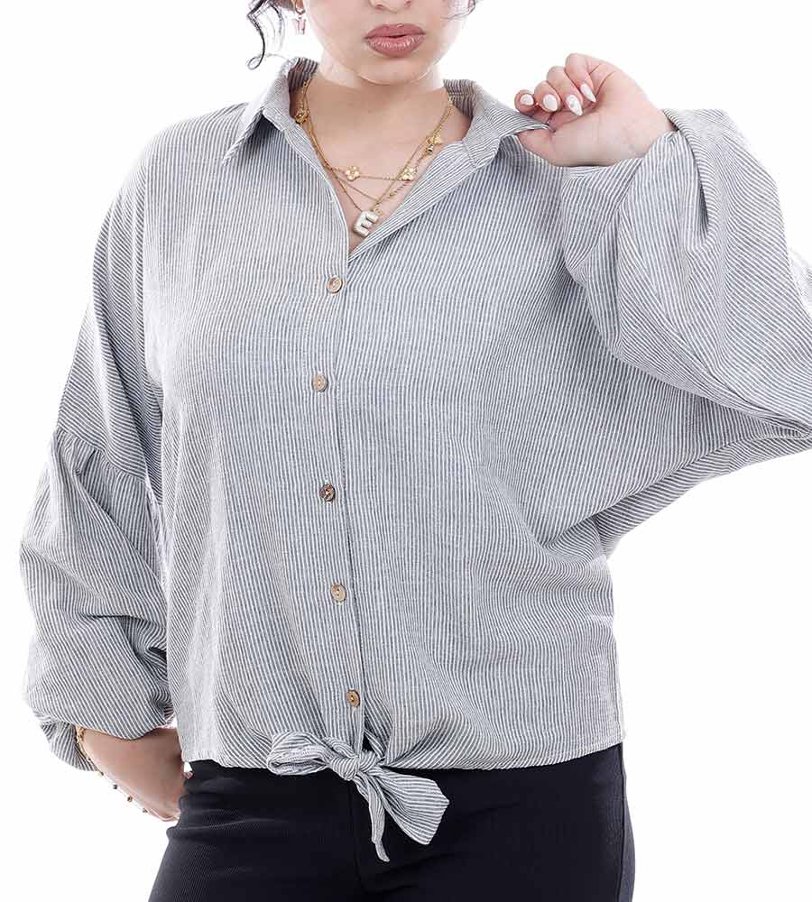 Striped blouse With puffed sleeves