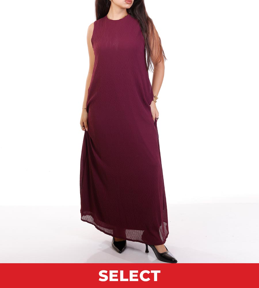 Dilvin Pleated Chiffon Dress with Lining