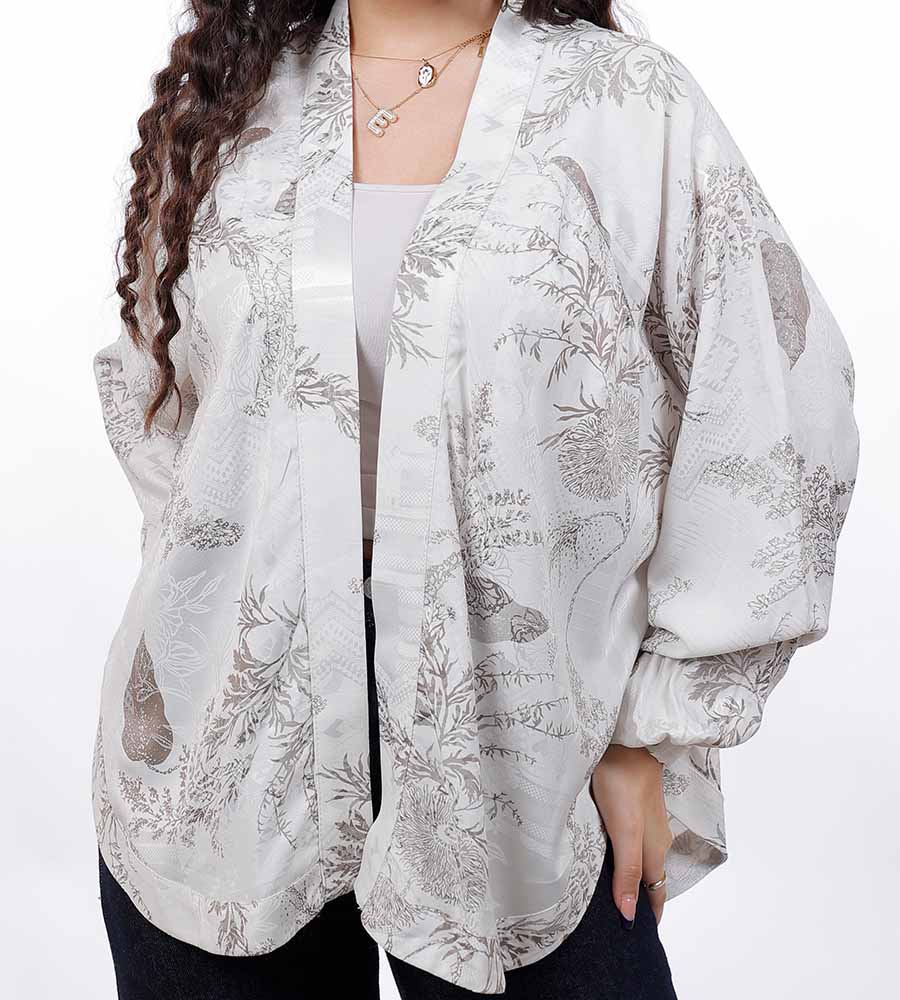 Oversized floral print soft cardigan