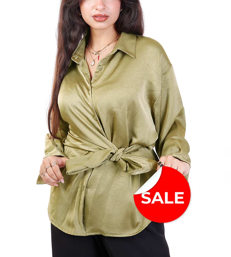 M.Pro Satin Tie-Front Blouse