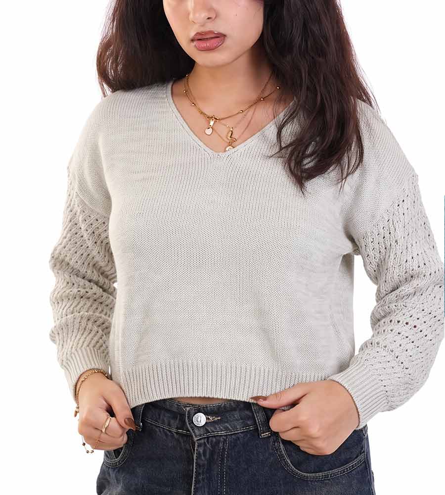 Cropped Pullover With Sleeves