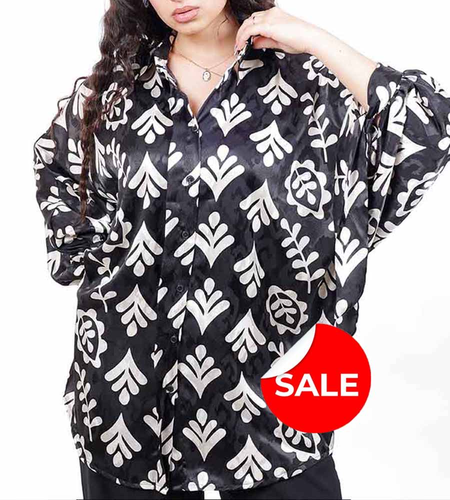 Oversized Tie Sleeves Satin Blouse