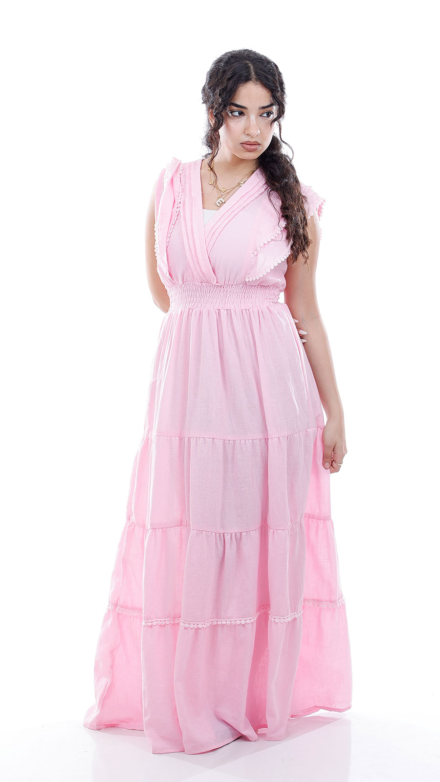 Cotton Dress with Decorative Details