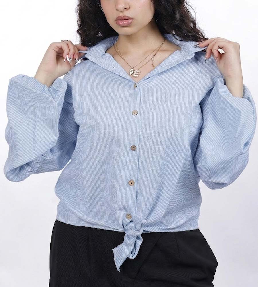 Striped blouse With puffed sleeves