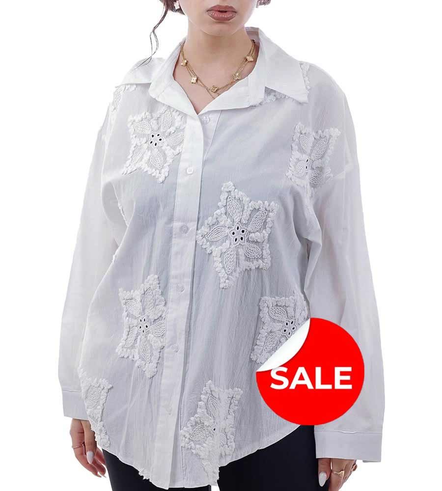 Buttoned Shirt With Floral Embroidery