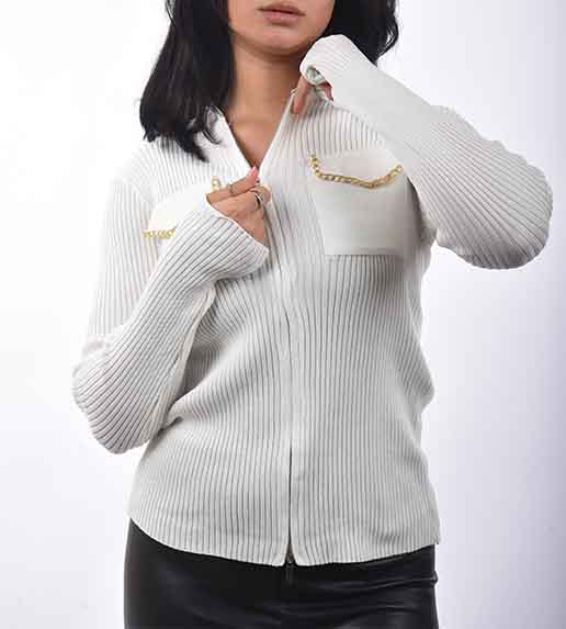 Cardigan body -( two pockets and zipper)