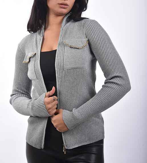 Cardigan body -( two pockets and zipper)