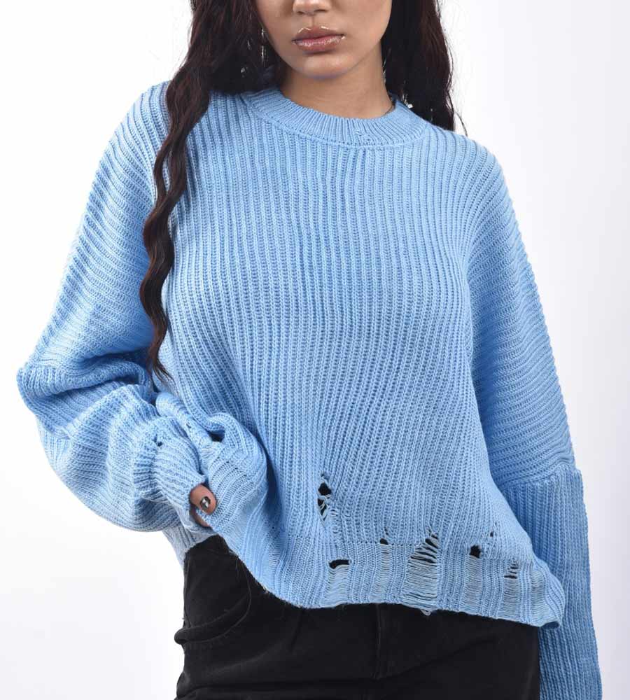 بلوزة تريكو طويلة