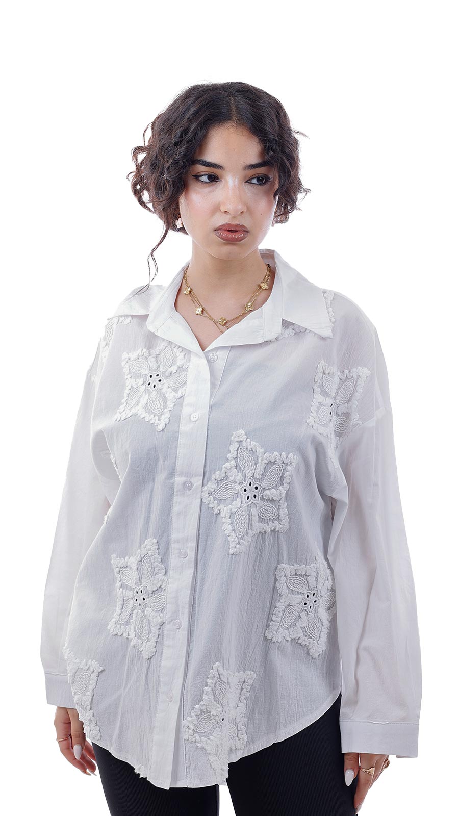 Buttoned Shirt With Floral Embroidery