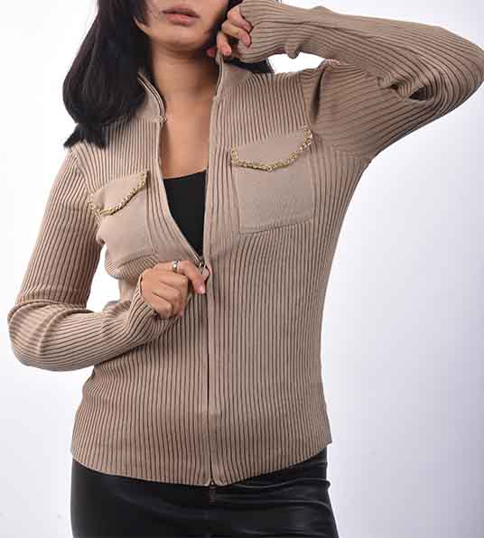 Cardigan body -( two pockets and zipper)