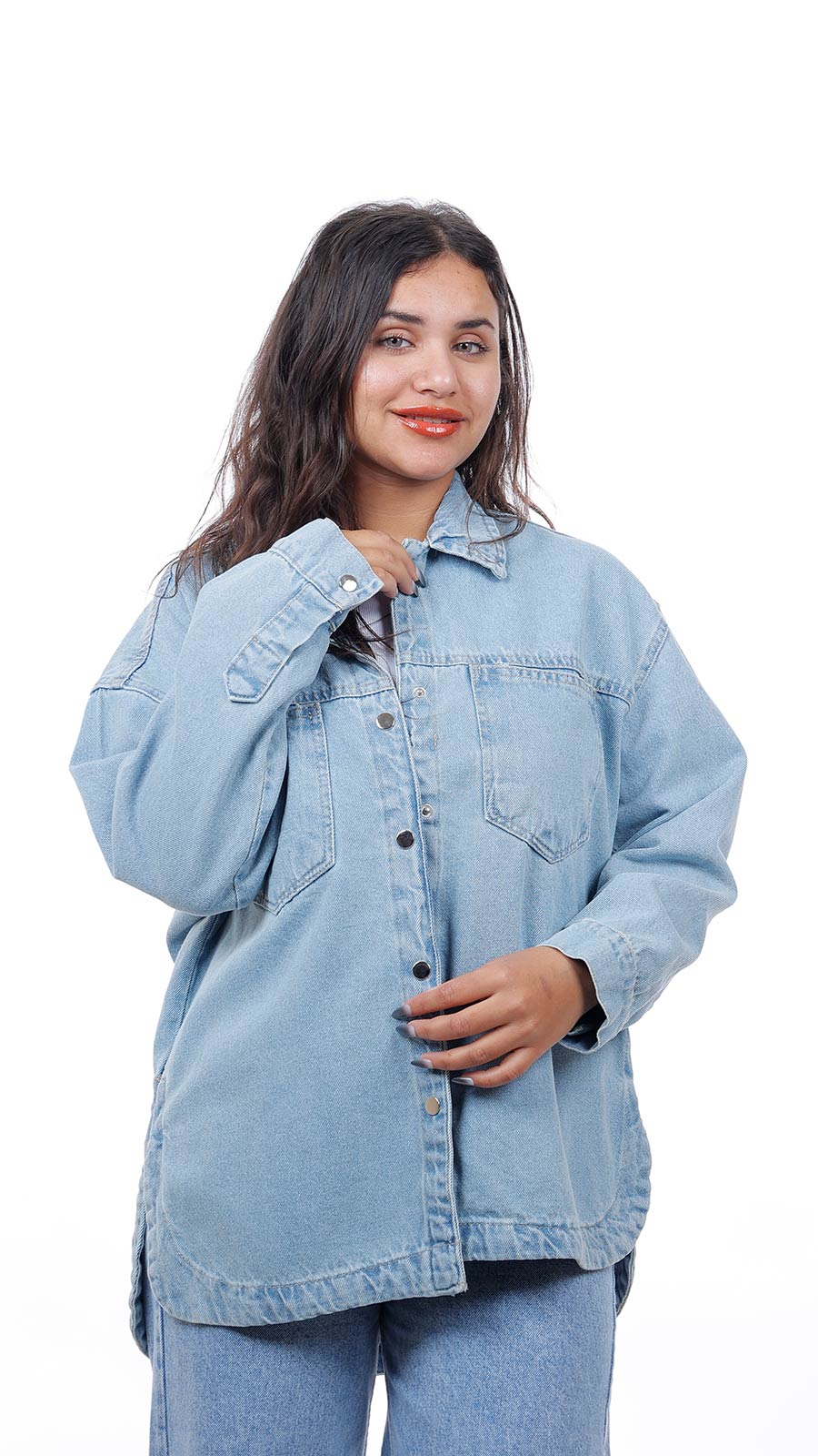 Denim shirt with 2 pockets