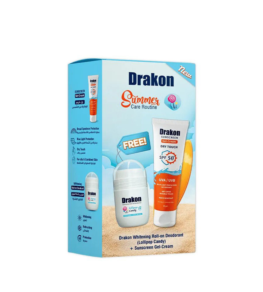 دراكون صن سكرين جل + رول اون عرض 1+1