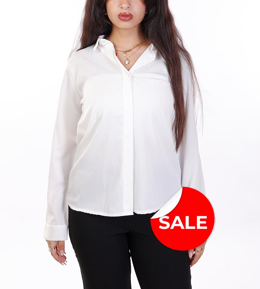 قميص ستان ابيض سادة Dilvin