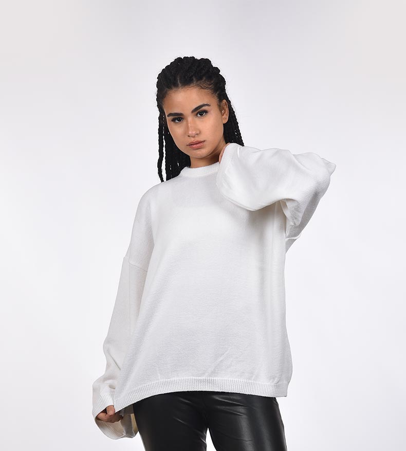 Plain knitwear blouse