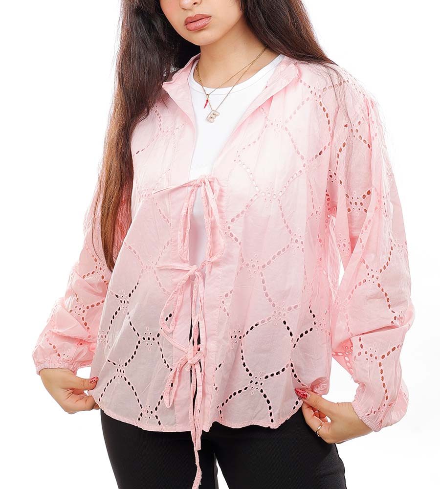  Cut-Out Blouse with 3 Ties