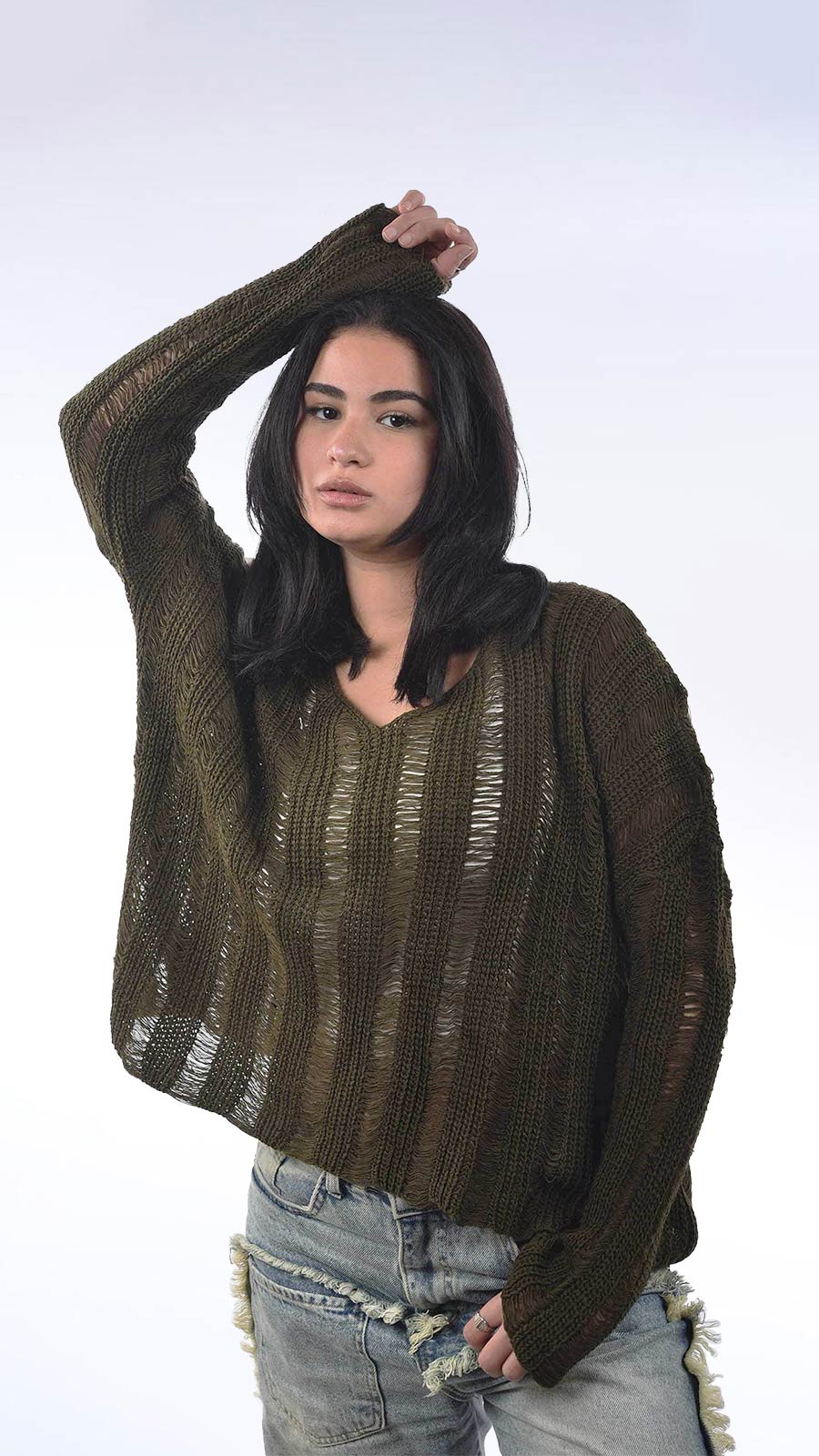 Blouse women's openwork patterned