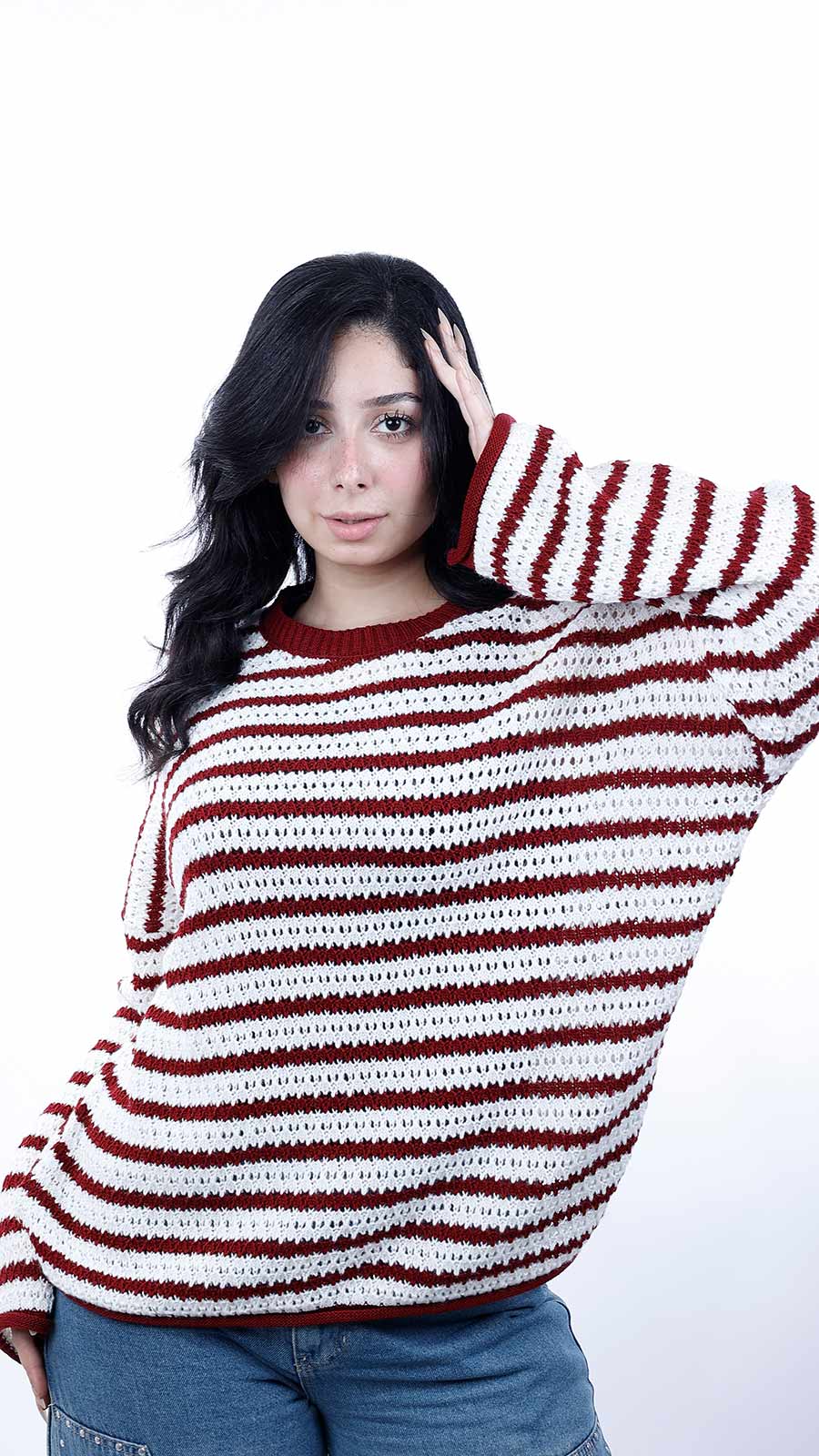 Knitwear blouse striped