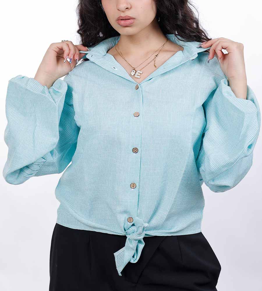 Striped blouse With puffed sleeves