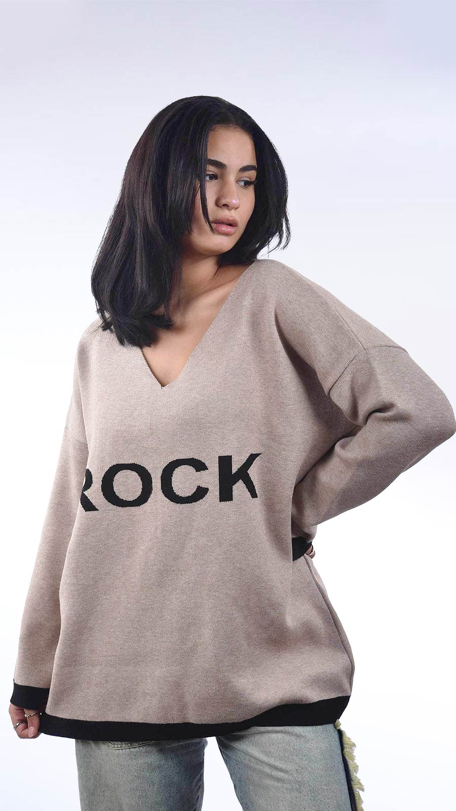 Knitwear pullover v-rock