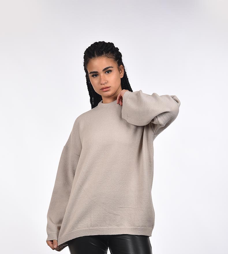 Plain knitwear blouse