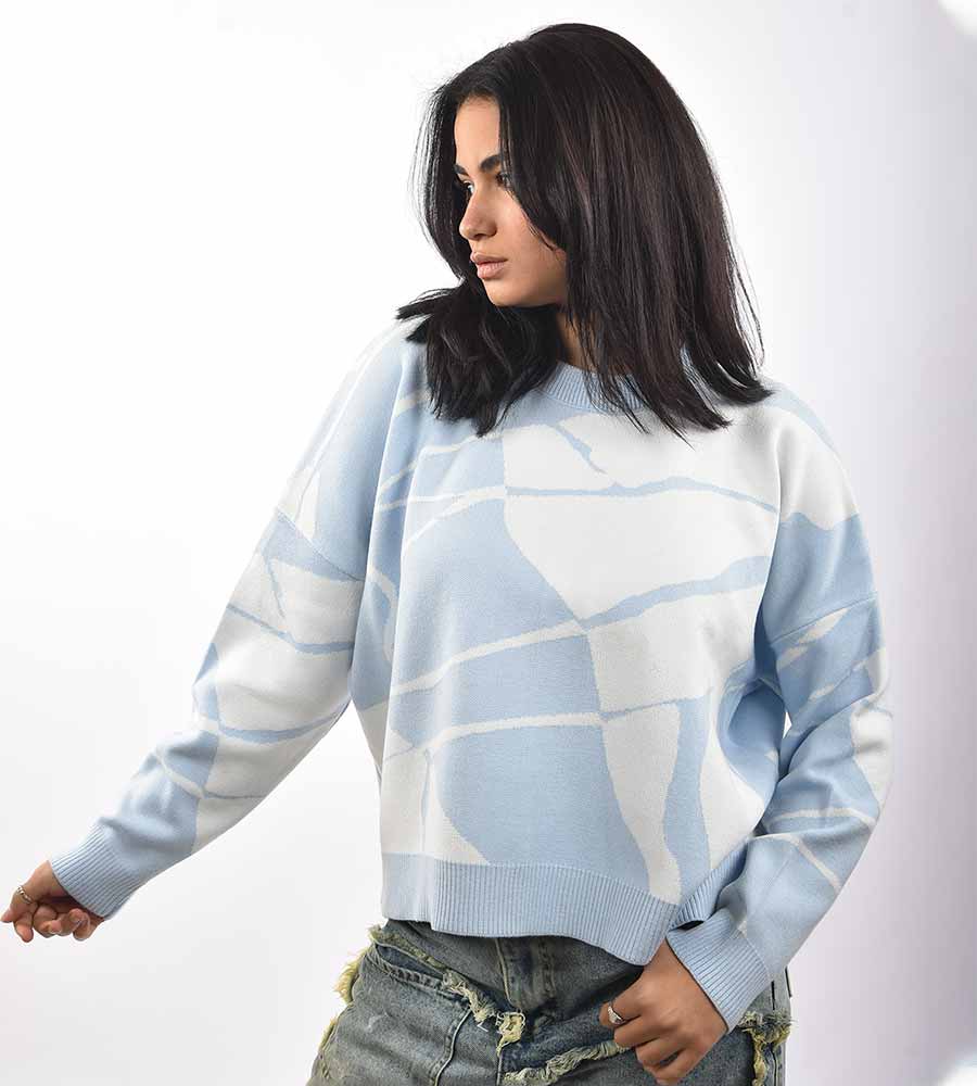 Round neck knitted pullover