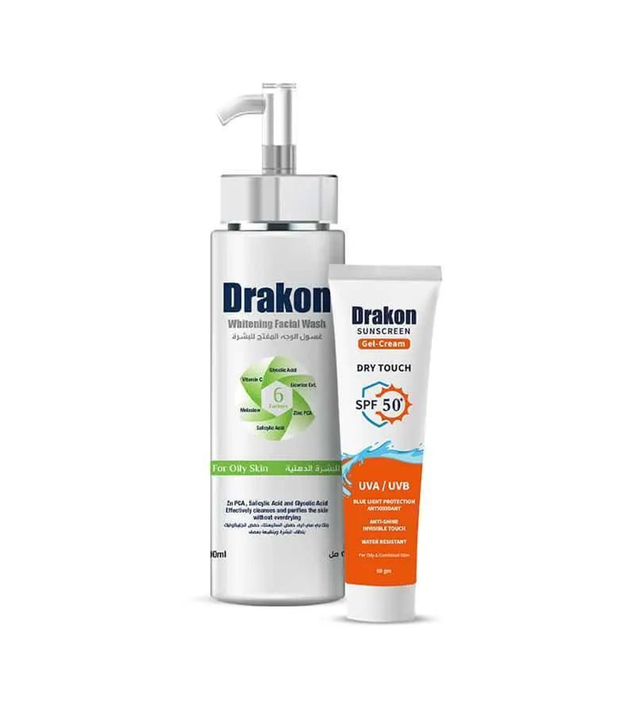 Drakon sunscreen gel cream+cleanser 60 ml, (1+1)offer 